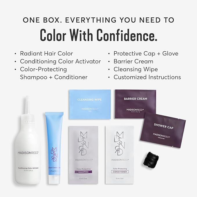 Madison Reed Radiant Hair Color Kit - 6NA Medium Ash Brown with Cool Smoky Undertones (Monza Brown), Dimensional Gray Hair Blending Permanent Hair Dye, PPD-Free & Ammonia-Free, 1 Pack