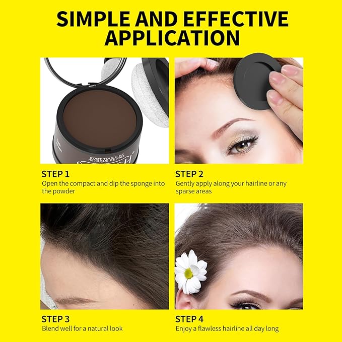 Sevich Hairline Powder - Root Touch Up Instantly Hair Color for Thinning Gray Coverage - Bald Spot Concealing Hair Powder for Women & Men - 48Hour Waterproof & Sweatproof - Light Coffee