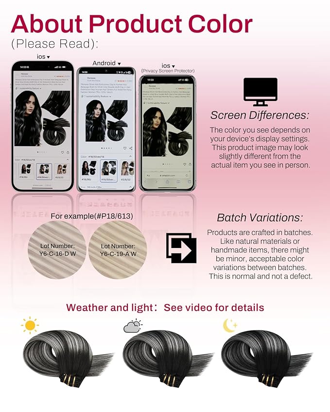 Moresoo Clip in Hair Extensions Real Human Hair Double Weft Human Hair Clip in Extensions Straight Ombre Balayage Black Mixed with Silver Grey 5pcs 80g 18inch