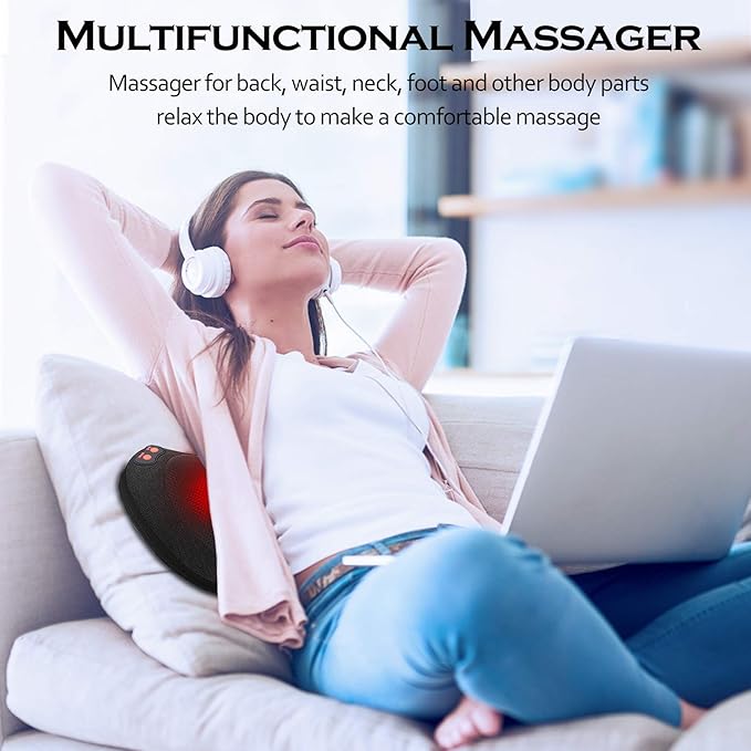 Papillon Back Massager,Shiatsu Neck Massager for Pain Relief,Electric Shoulder Foot Massage Pillow with Heat,Gifts for Mothers Day,Christmas Gifts for Women/Men,Deep Tissue Kneading for Waist,Legs