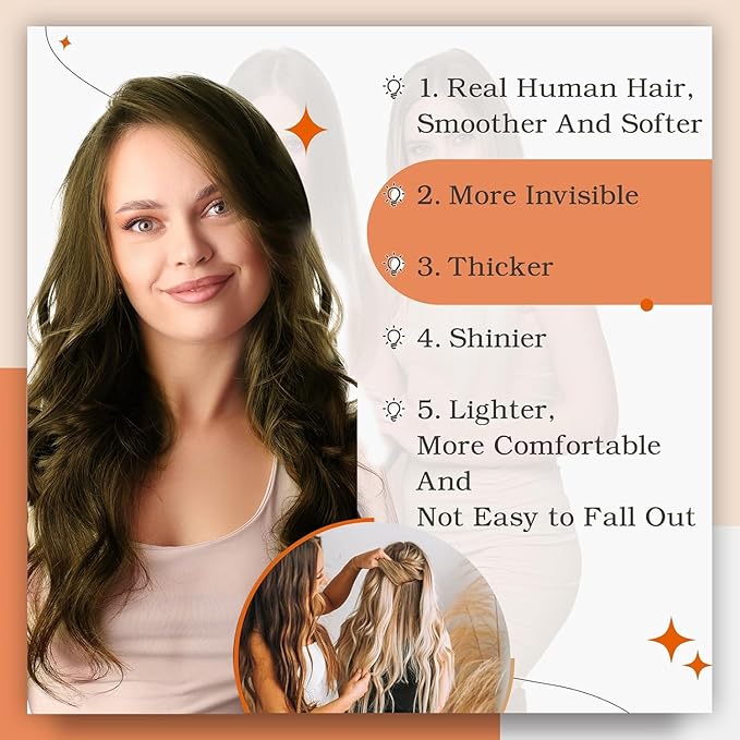 Full Shine Tape in Hair Extensions Seamless Tape ins Human Hair Extensions Color 3 Brown Hair Extension Real Human Hair 10 Inch Short 30Gram 20Pcs Soft Hair for Women Add Volume Natural