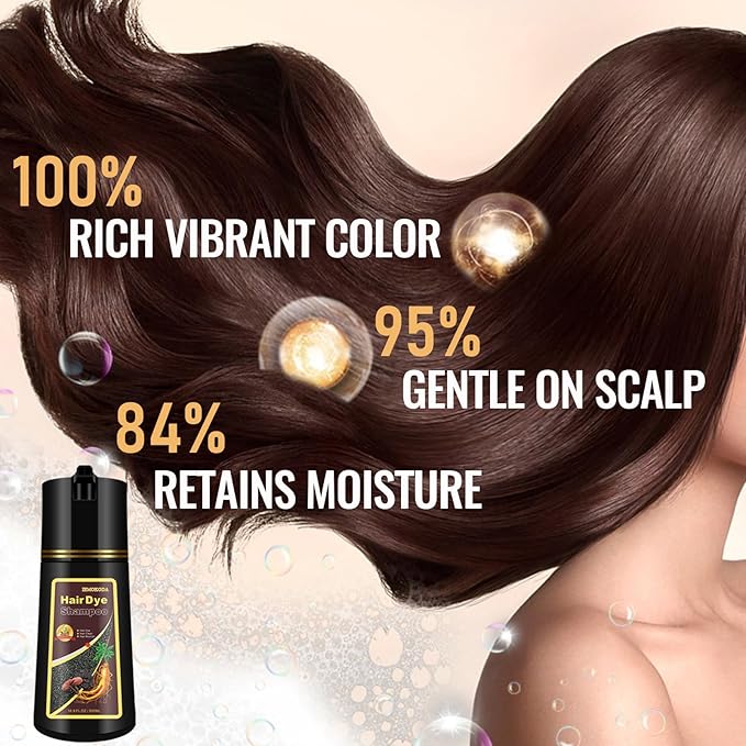 Blonde Brown Hair Dye Shampoo for Women & Men - 3-in-1 Hair Color & Care, Gentle Covers Gray Hair in Minutes, Easy At-Home Color Shampoo Hair Dye, Formulated for Color Treated Hair, 16.9 Fl Oz