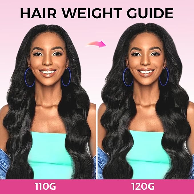 Lashey Seamless Clip in Hair Extensions Human Hair 120g 7pcs Body Wave 20 Inch Natural Black Thick Remy Human Clip in Hair Extensions with Full End