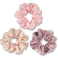 OLESILK 100% Mulberry Silk-Scrunchies for Hair Sleep, Women Grils Silk Hair Ties for Frizz & Breakage Curly Hair, No Damage, Elastics Ponytail Holder, 3 Pack
