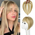 Bangs Hair Clip in Bangs 360°3D Cover Hair Topper Synthetic HairPieces for Women Ash Blonde Wispy Fake Bangs Toppers for Daily Wear