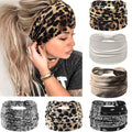 Wide Headbands for Women Knotted No Slip Head Bands Soft Turban Headband Hair Accessories Boho African Solid Color Head Wraps for Women Yoga Workout Pack of 6