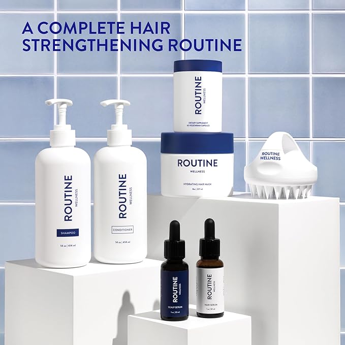 Routine Wellness Anti-Thinning Volumizing Shampoo for Thinning Hair & Hair Loss - Grow Your Confidence with Biotin & DHT Blockers - 14 oz Shampoo - Orange Blossom & Sandalwood