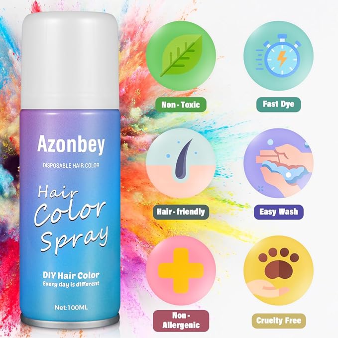 Halloween Hair Spray,Temporary Hair Color Spray for Women Kids Men,Washable Hairspray,Colored Hair Spray,Color Hairspray for Halloween,Party,Cosplay,Christmas Day (03#Green)