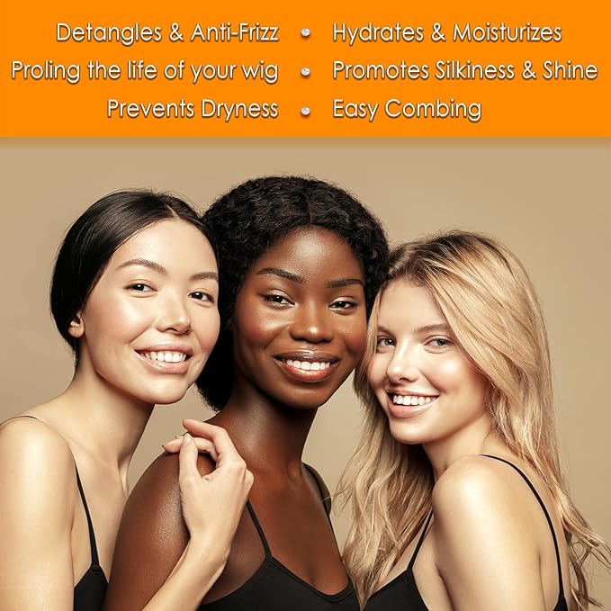 Awesome Human Hair Wig Leave in Conditioner Spray, pH5, Shine and Freshness. Easy Combing & Detangles Hair for Wig Care, 7 fl oz (1 set of 2)