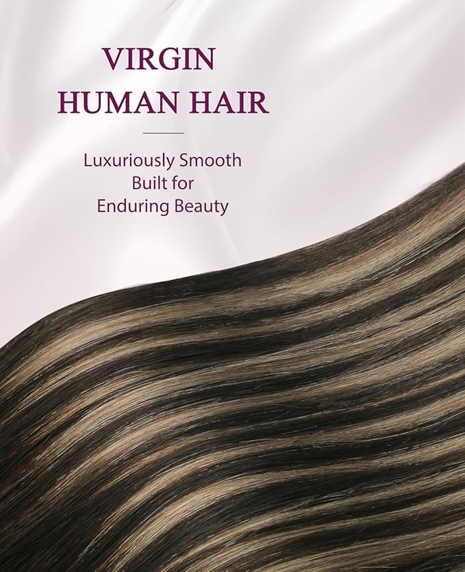 Pinkpearl Invisible Tape in Hair Extensions Human Hair, 20pcs 18inch 50g #2/6/2 Balayage Dark Brown to Chestnut Brown Injection Tape in Extensions Real Remy Human Hair Injected