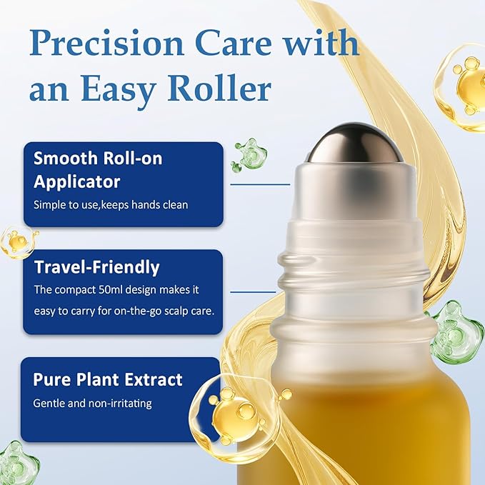 Rosemary Hair Serum Roll-On 50ml with a Botanical Care Complex | No-Rinse, Fast-Absorbing | Fuller Hair for All Hair Types | Non-Greasy Hair & Scalp Care for Men & Women