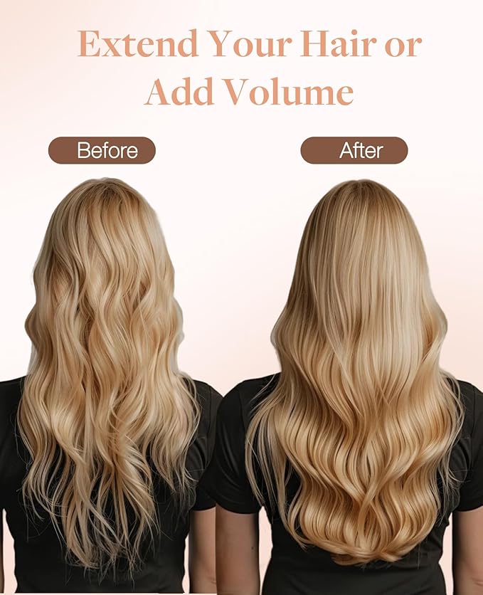 GOO GOO Invisi Edge Tape in Hair Extensions Human Hair, 60A Platinum Blonde 10pcs injected with 10pcs classical tape ins, 24inch 50g, Virgin Remy Hair, Natural Look