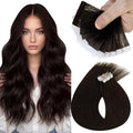 Sunny Hair Tape in Hair Extensions Real Human Hair Invisible Remy Hair Extensions Tape ins for Women Dark Brown 12 inch 20G