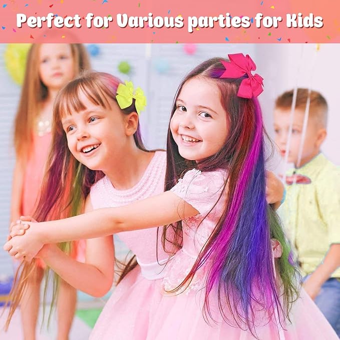 MSDADA New Hair Chalk Comb Temporary Hair Color Dye for Girls Kids with Light Color Hair, Washable Hair Chalk for Girls Age 4 5 6 7 8 9 10 Birthday Cosplay DIY, Christmas, New Year(Red)
