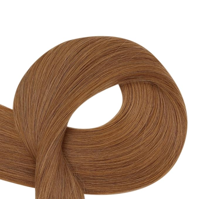 Full Shine Tape in Hair Extensions Human Hair Color 330 Copper Brown Tape in Extensions Human Hair Orange Seamless Skin Weft Invisible Extension for Women Add Length 22Inch 50G 20Pcs