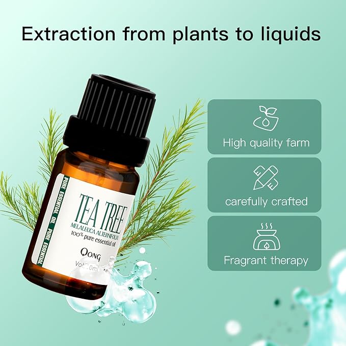 Tea Tree Essential Oil Blend, 100% Pure Natural Aromatherapy, Undiluted for Diffuser, Anti-Dandruff & Anti-Itch, Hair, Scalp-10ML