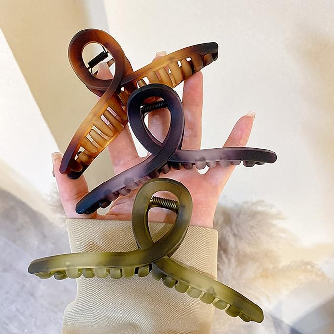 Large Hair Claw Clips Big Butterfly Hair Clips for Women Gradient Matte 5.11" Large Claw Clip Oversize Hair Clip for Women and Girls Hair Accessories for Long Thick Hair 4 Pcs