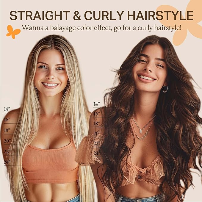 DOORES Human Hair Extensions Seamless Clip in Extensions, Mocha Brown 20 Inch 7pcs 150g, Clip in Hair Extensions Human Hair Straight Hair Remy Thick Hair Thin Weft Invisi Edge Hair Extensions