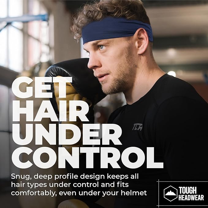 Tough Headwear Tough Outfitters Headband for Men - Mens Headbands - Working Out Sports Performance Head Bands - Athletic Cycling Running Sweat Band, Football Headbands - Sweat Bands Men/Women