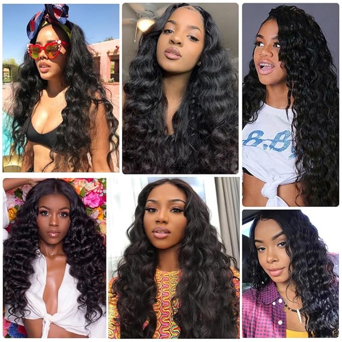 28 30 32 Inch Human Hair Bundles Color 1B Kinky Curly Bundle Niegmeag Brazilian Virgin Soft and Silky Remy Hair Extensions Double Weft Natural Black Kinky Curly Bundle Hair Weave