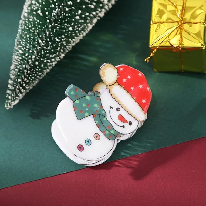 Christmas Hair Clips for Women, Funny Snowman Hair Claw Clips with Red Hat Scarf Hair Jaw Clips Cute Winter Christmas Hair Barrettes Non-slip Strong Hold Xmas Hair Accessories for Thick Thin Hair