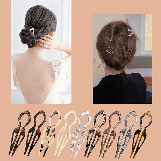 3Pc Prestige Hair Pin,French Hair Pins for Women, Women Hair Accessories, Suitable for Thick Hair (black,light gray,dark yellow)