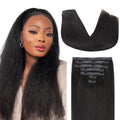 Lashey Seamless Clip in Hair Extensions 20 Inch 110g 7pcs Light Yaki Straight Clip in Hair Extension Human Hair Natural Black Extensions Remy Hair Extensions Clip ins Human Hair