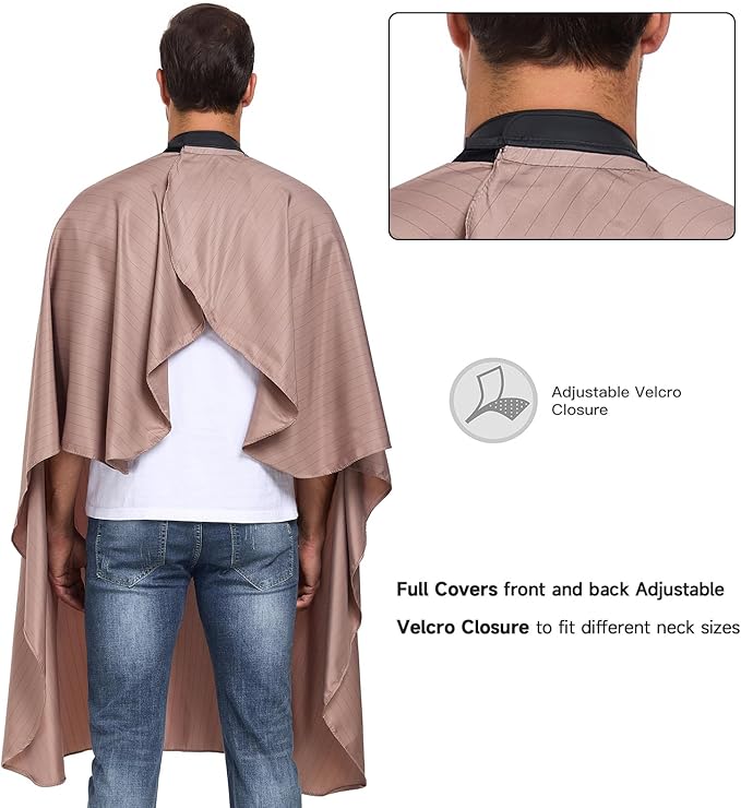 Salon Hair Cutting Cape with Soft Silicon Neck Collar, Professional Anti-static Barber Cape