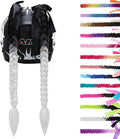 SEGO 1PCS/2PCS Helmet Pigtail Braids with Detachable Suction Cup Bowknot Ponytail Hair Many Colors (Helmet not Included)