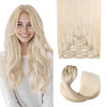 Pro2.0 Remy Real Human Hair Extensions Clip ins 120g Thick 7pcs Color #60 Platinum Blonde Remy Clip in Hair Extensions Real Human Hair 16inch Seamless Double Weft for Women（#60-16inch）