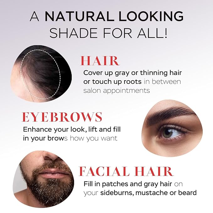 Got? Roots - Root Touch Up Hair Color, Brow, Beard, Hairline & Bald Spot Concealing Powder - Gray Root Coverage for Women & Men - 0.14 OZ Tub (Black, Pack of 1)