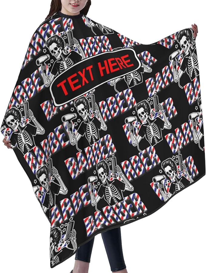 Custom Barber Cape for Men Personalized Professional Hair Cutting Cape with Text for Home Salon Barbershop