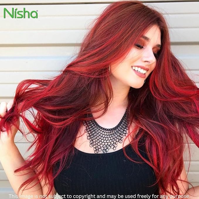 Nisha Cream Hair Color (150 ml/each) Flame Red Pack of 1