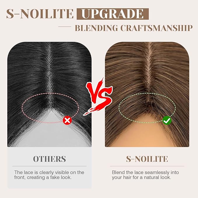 S-noilite Hair Toppers for Women Real Human Hair 3D 360° Cover Clip in 100% Real Human Hair Toppers 3″*4″ Clip in Silk Base 10 inch Natural Brown