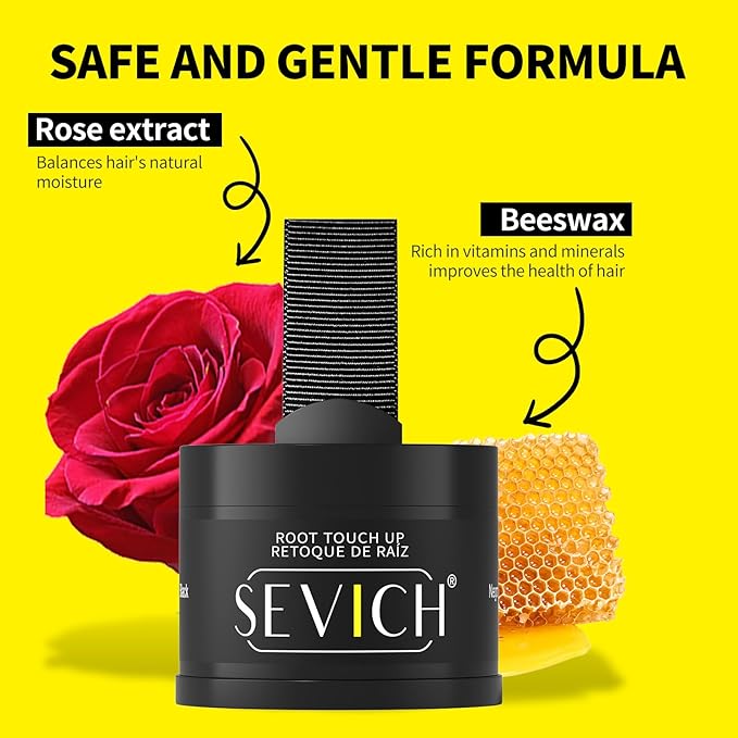 Sevich Hairline Powder - Root Touch Up Instantly Hair Color for Thinning Gray Coverage - Bald Spot Concealing Hair Powder for Women & Men - 48Hour Waterproof & Sweatproof - Light Coffee