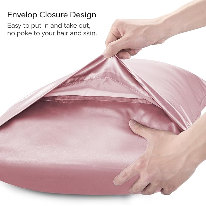 BEDELITE Satin Body Pillow Cover 2 Pack, Super Soft and Cooling Body Pillow Pillowcase for Hair and Skin, Breathable Silky Full Long Pillowcase Cover(20"x54", Nostalgia)