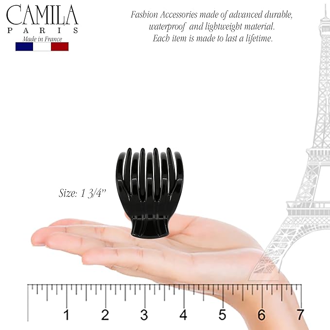 Camila Paris CP3541 French Hair Clip for Women, Hair Side Clips, 2 Inch Girls Hair Claw Clips Jaw Fashion Durable Styling Hair Accessories for Women, Strong Hold No Slip Grip, Made in France