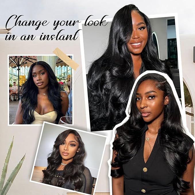 SKINLIKE Real HD Lace Wig,13x4 Full Frontal 0.10mm Ultra-thin HD Lace Vivid Clean Pre Plucked Hairline Bleached Knots Body Wave True 200% Density Unprocessed Human Hair Wigs 32 Inch