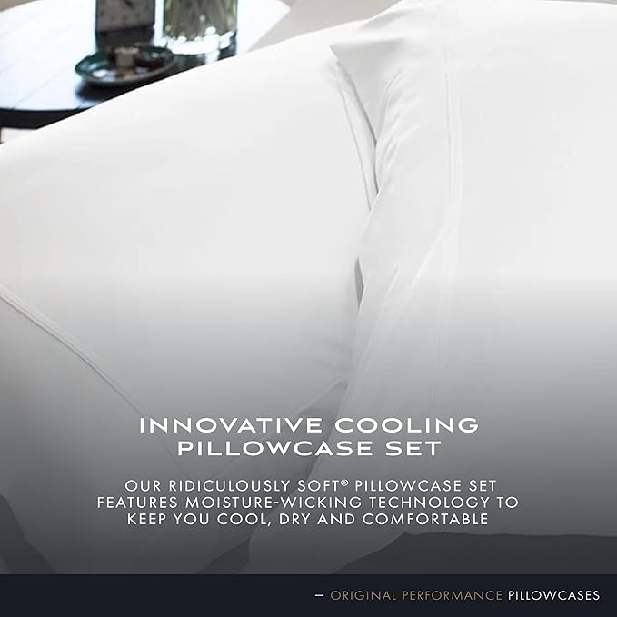 SHEEX Original Performance Cooling Pillowcases, Ultra-Soft Pillowcase Set, 2 Cooling Pillow Covers, King, Graphite