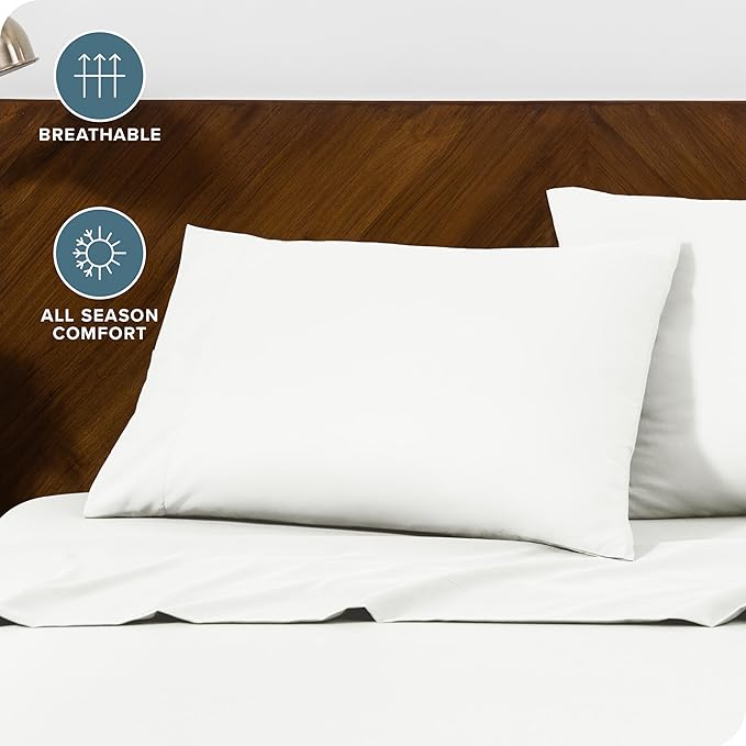 Bare Home Microfiber Pillow Cases - Standard Size Set of 2 - Cooling Pillowcases - Double Brushed - Easy Care - Envelope Closure (Standard Pillowcase Set of 2, Cream)