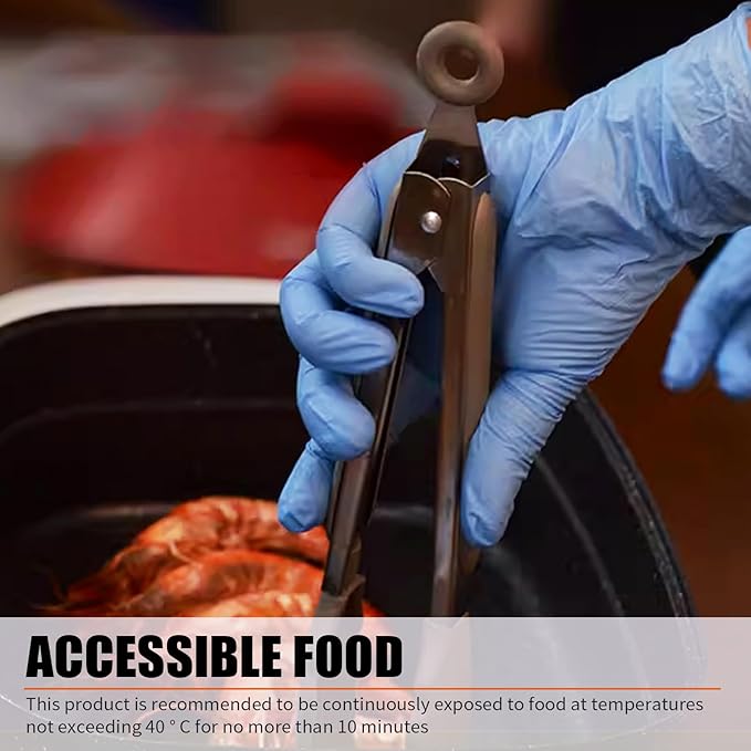 LW Concept Blue Nitrile Gloves,Disposable, Strong, 4mil Cooking Gloves, Latex Free Powder Free