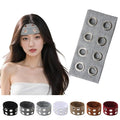 papasgix Grommet Headband for Women, Y2K Elastic Headband Wide Black Hair Band with Holes Metal Rock Style 2000s Hair Accessories (1, Light Grey)