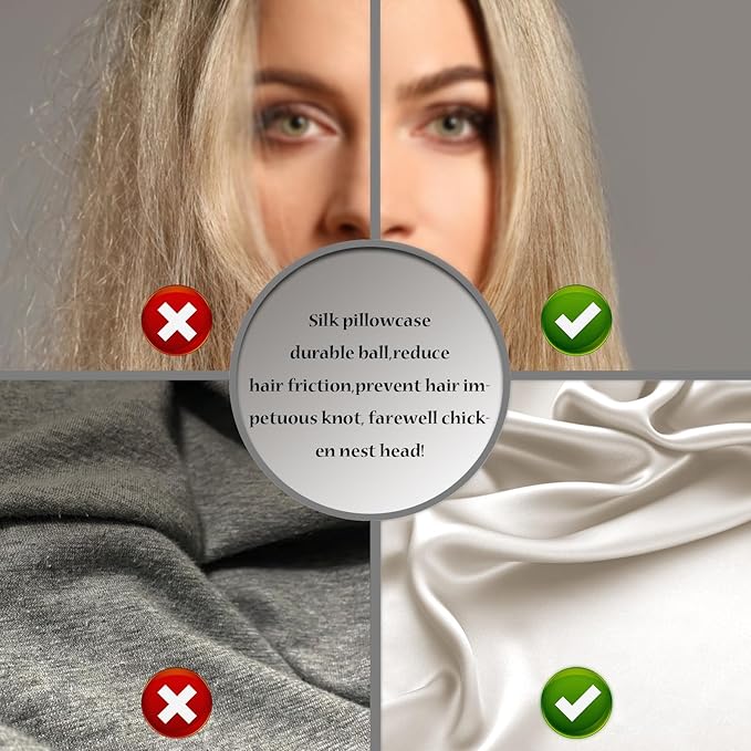 Silk Pillow Cases 2 Pack Soft Breathable and Sliky King Size Pillow Cases Set of 2,Natural Mulberry Satin Silk Pillowcase with Hidden Zipper for Hair and Skin (Beige,20"X 36",2pcs)