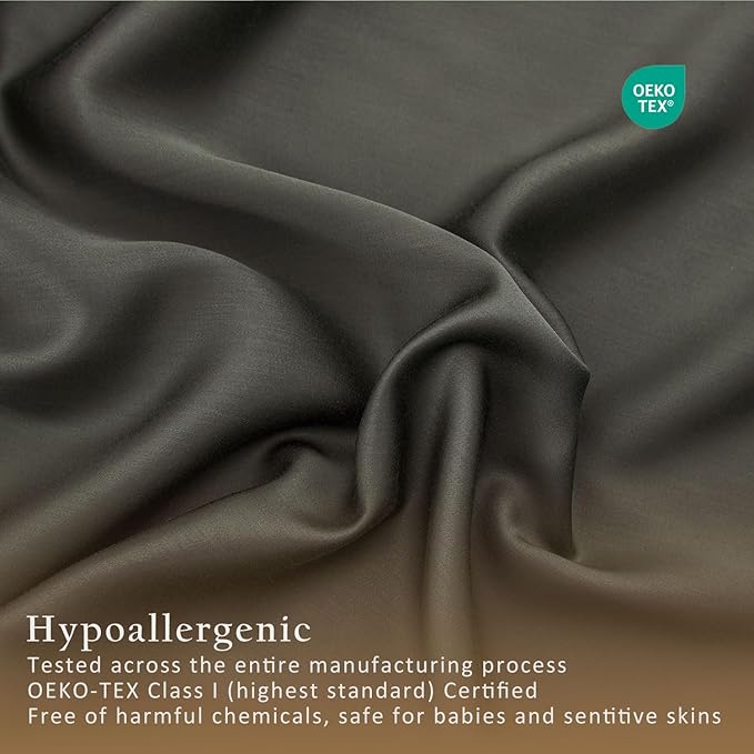 TOSMO Luxury Pillow Case Set of 2 - Cooling Viscose Derived from Bamboo, Oeko-TEX, Breathabl Silky Soft Pillow Cases with Envelope Closure (Standard, Charcoal)
