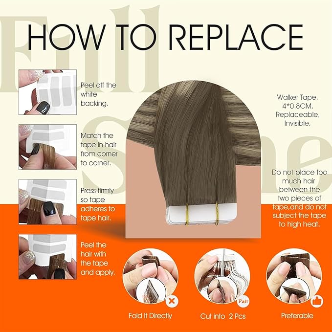 Full Shine Hair Extensions Tape in Balayage Color 7/1000/7 Human Hair Tape ins Extensions 22Inch Tape Hair Extensions 50G Seamless Skin Weft Remy Human Hair Extension Natural Straight Hair 20Pcs