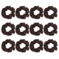 Cotton Hair Scrunchies Single Jersey Solid Color Ponytail Holders Elastic Hair Ties for Women Accessories (Coffee)