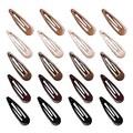 20 PCS Metal Snap Hair Clips Water Drop No Slip Barrettes for Women Bright Small Hair Clips For Thick And Thin Fine Hair,Black Beige Brown,1.97 x 0.5 In.
