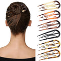 6 PCS French Hair Pins for Women - Large U-Shaped Hair Forks with Internal Teeth, Strong Hold for Thick & Thin Hair, Effortless French Twists, Updos, Buns & Chignons, Hairstyle Accessories