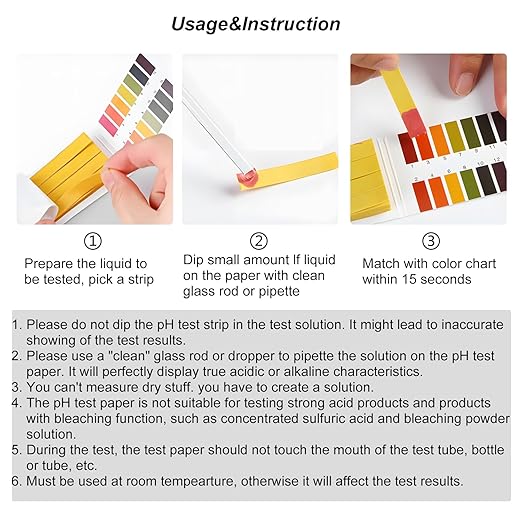 2 Pack pH Test Strips Universal pH 1-14 Litmus Test Paper 160 Strips for Saliva Urine Water Soil and Chemistry Experiments (2 Pack with Storage Case)
