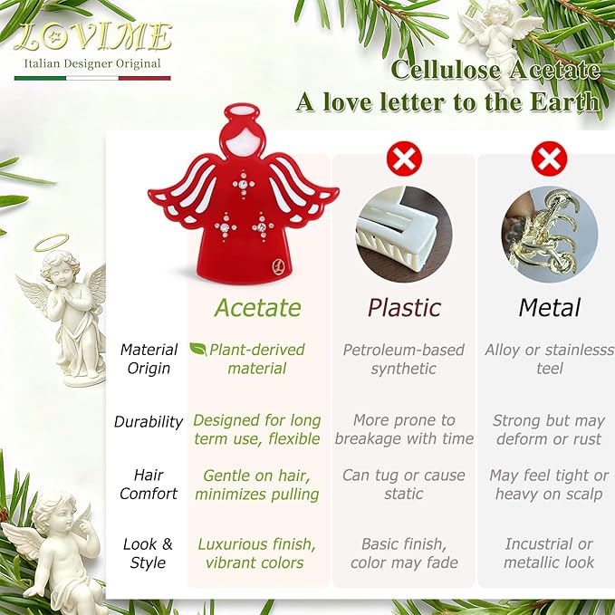 Inspirational Birthday Gifts for Girls "Guardian Angel" Premium Acetate French Hair Barrette Clip, Cute Back to School Gifts for Student Daughter Granddaughter, Christmas Stocking Stuffer Gifts